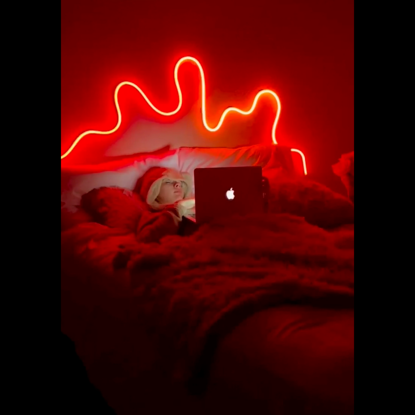 Blood Red Neon Light with Adapter