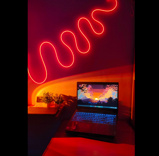 Blood Red Neon Light with Adapter
